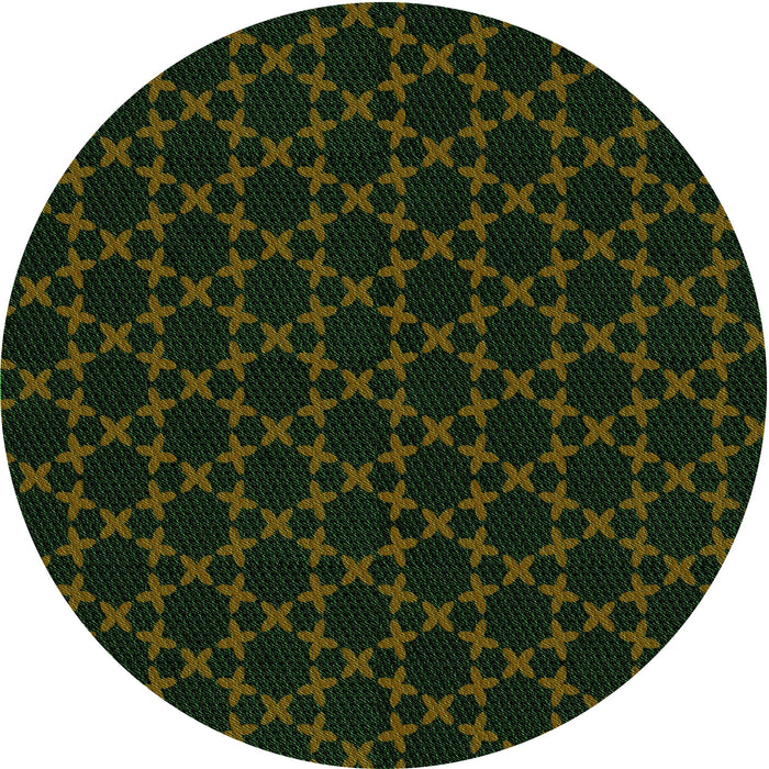 Square Patterned Black Rug, pat2667grn