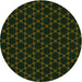 Square Patterned Black Rug, pat2667grn