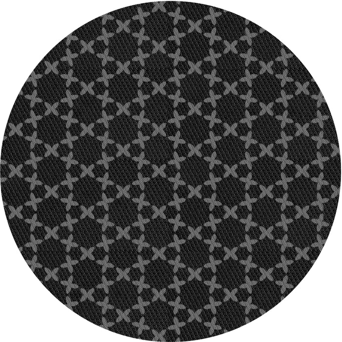 Square Patterned Black Rug, pat2667gry