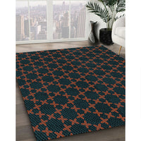 Patterned Charcoal Blue Rug, pat2667lblu