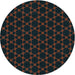 Square Patterned Charcoal Blue Rug, pat2667lblu