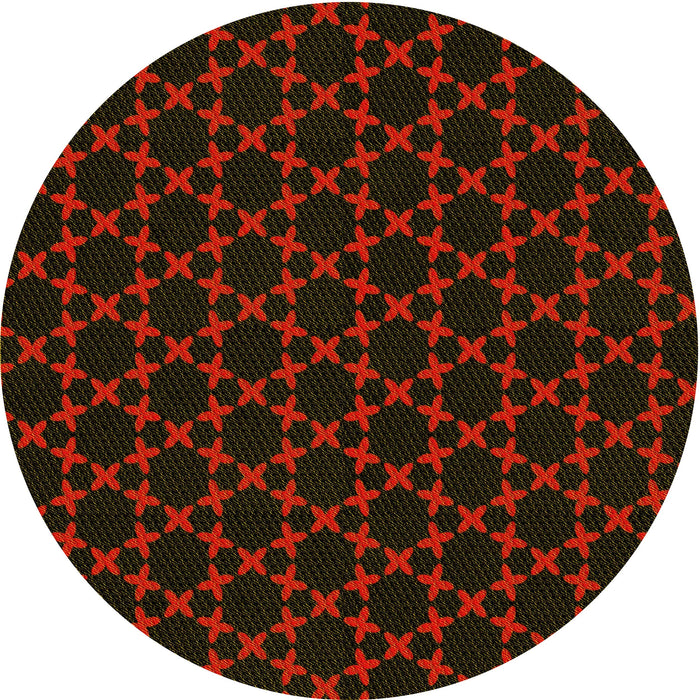 Square Patterned Maroon Red Rug, pat2667yw
