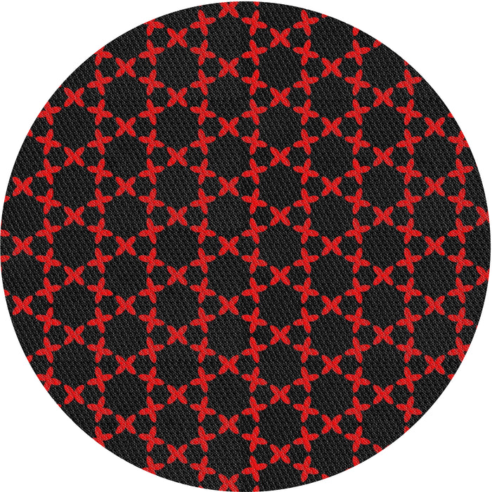 Sideview of Patterned Red Novelty Rug, pat2667