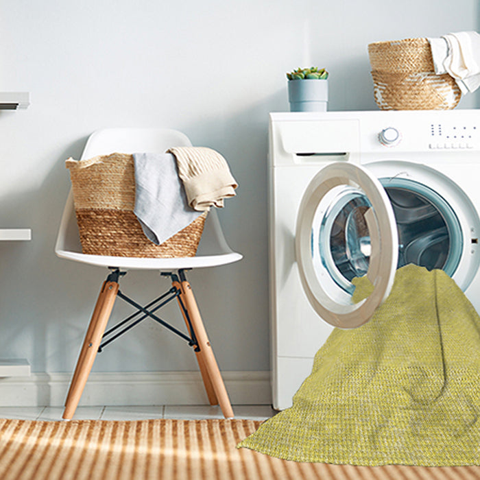 Machine Washable Transitional Golden Brown Yellow Rug in a Washing Machine, wshpat2668yw
