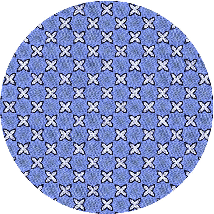 Square Patterned Denim Blue Rug, pat2669blu