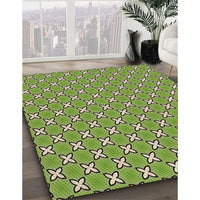 Patterned Yellow Green Rug, pat2669brn