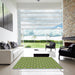 Square Patterned Yellow Green Rug in a Living Room, pat2669brn