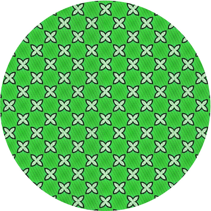 Square Patterned Neon Green Rug, pat2669grn