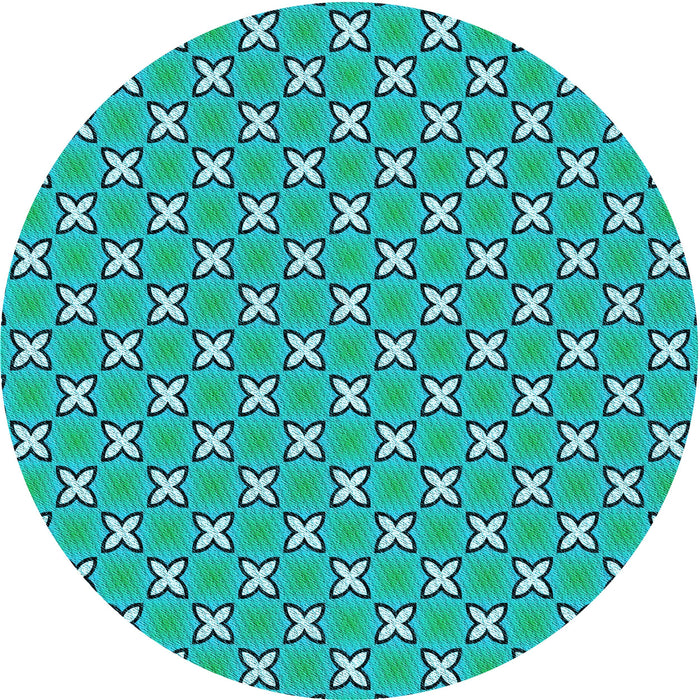 Square Machine Washable Transitional Bright Cyan Blue Rug in a Living Room, wshpat2669lblu