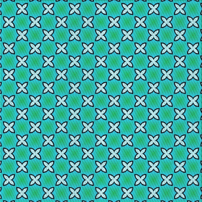 Round Patterned Bright Cyan Blue Rug, pat2669lblu