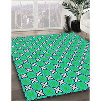 Patterned Spring Green Novelty Rug, pat2669