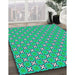 Patterned Spring Green Novelty Rug in Family Room, pat2669