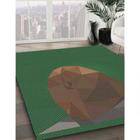 Patterned Forest Green Novelty Rug, pat266