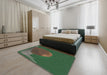 Patterned Forest Green Novelty Rug in a Bedroom, pat266