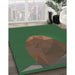 Patterned Forest Green Novelty Rug in Family Room, pat266