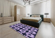 Patterned Blue Rug in a Bedroom, pat267blu