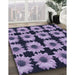 Patterned Blue Rug in Family Room, pat267blu