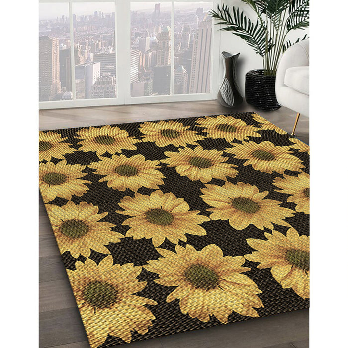 Patterned Bakers Brown Rug in Family Room, pat267brn