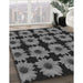 Patterned Charcoal Black Rug in Family Room, pat267gry