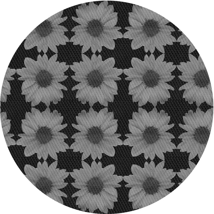 Square Machine Washable Transitional Charcoal Black Rug in a Living Room, wshpat267gry