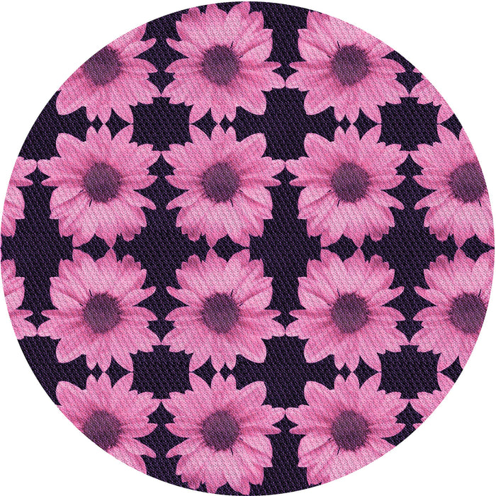 Square Machine Washable Transitional Deep Mauve Purple Rug in a Living Room, wshpat267pur