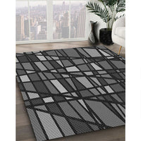 Patterned Charcoal Black Rug, pat2670gry