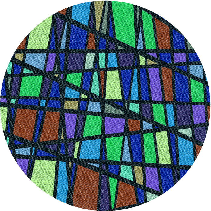 Square Patterned Night Blue Rug, pat2670lblu