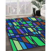 Patterned Night Blue Rug, pat2670lblu