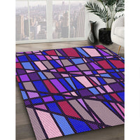 Patterned Indigo Purple Rug, pat2670pur