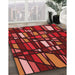 Patterned Chestnut Red Rug in Family Room, pat2670rd