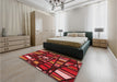 Patterned Chestnut Red Rug in a Bedroom, pat2670rd