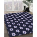 Patterned Periwinkle Purple Rug in Family Room, pat2671blu