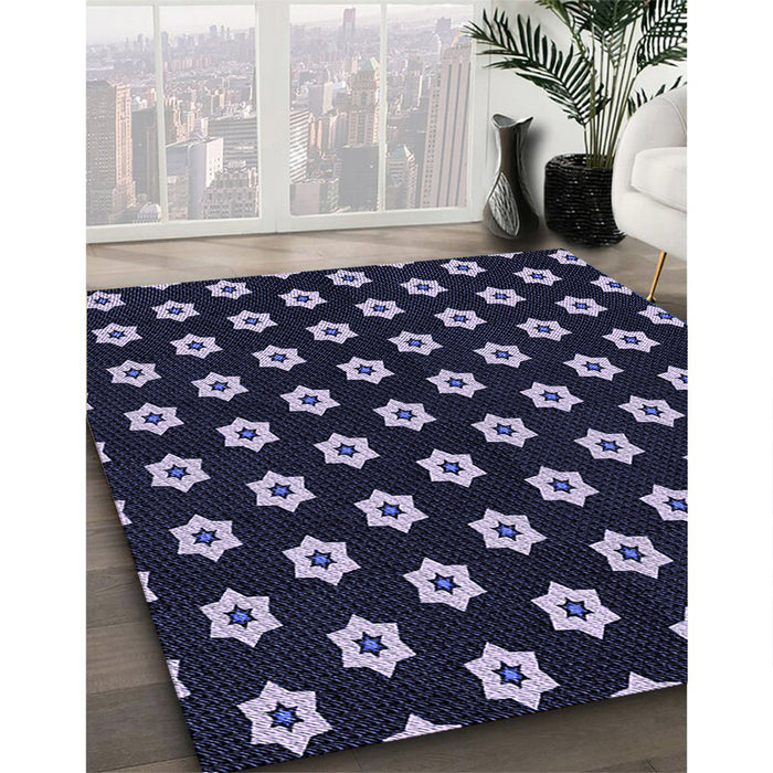 Machine Washable Transitional Periwinkle Purple Rug in a Family Room, wshpat2671blu
