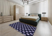 Patterned Periwinkle Purple Rug in a Bedroom, pat2671blu