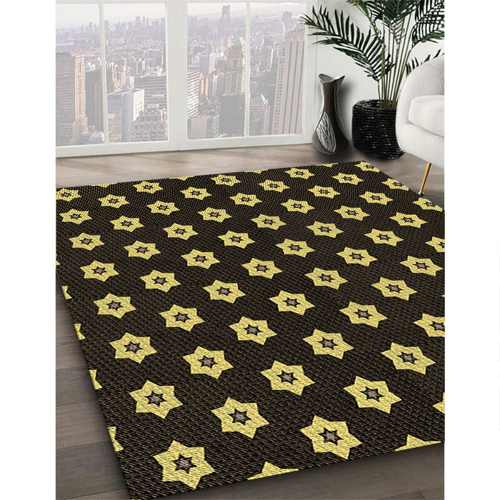 Machine Washable Transitional Black Rug in a Family Room, wshpat2671brn