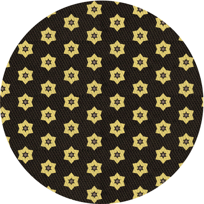 Square Patterned Black Rug, pat2671brn