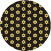 Square Patterned Black Rug, pat2671brn