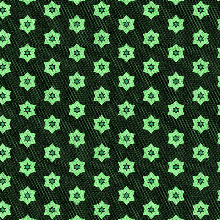 Round Patterned Black Rug, pat2671grn