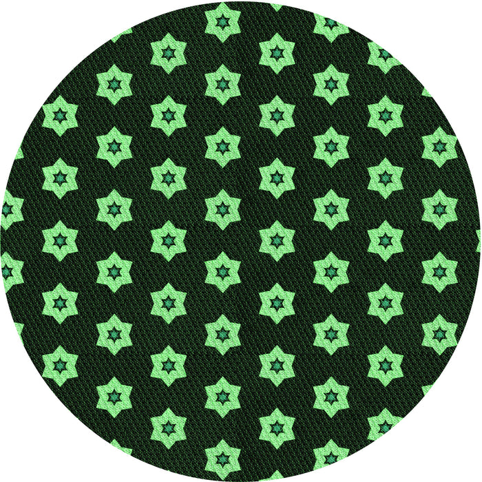 Square Patterned Black Rug, pat2671grn