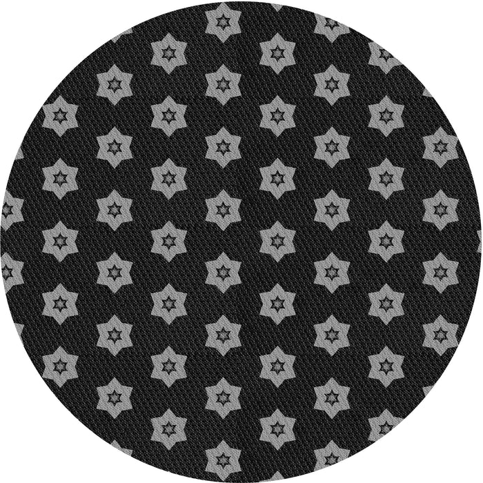 Square Patterned Black Rug, pat2671gry