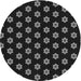 Square Patterned Black Rug, pat2671gry