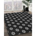 Machine Washable Transitional Black Rug in a Family Room, wshpat2671gry