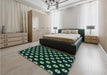 Patterned Black Rug in a Bedroom, pat2671lblu