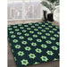 Machine Washable Transitional Black Rug in a Family Room, wshpat2671lblu