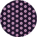 Square Machine Washable Transitional Orchid Purple Rug in a Living Room, wshpat2671pur