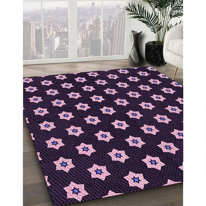 Machine Washable Transitional Orchid Purple Rug in a Family Room, wshpat2671pur