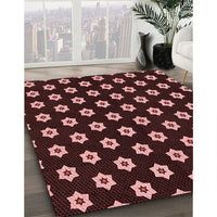 Patterned Chocolate Brown Rug, pat2671rd