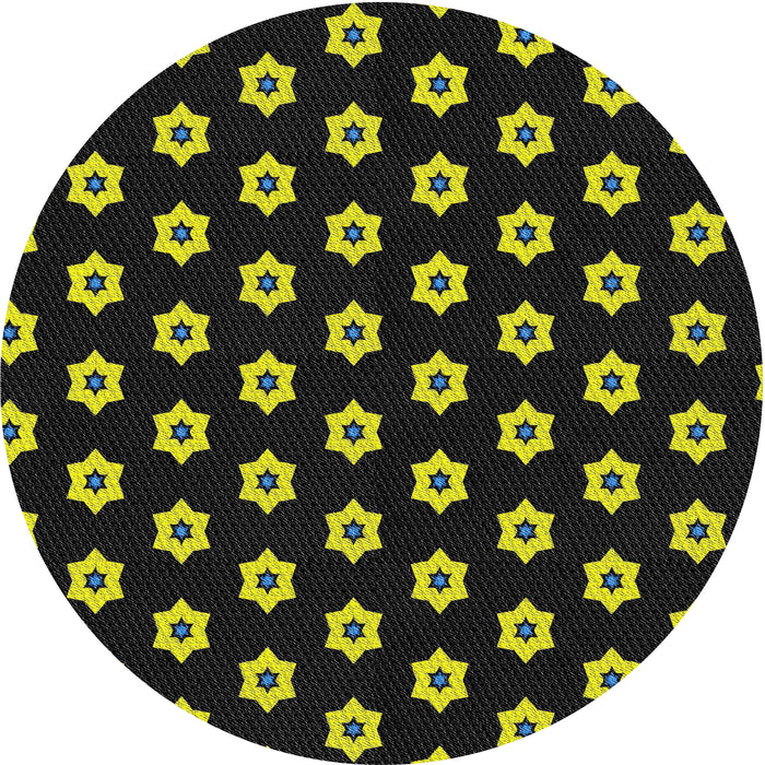 Sideview of Patterned Black Novelty Rug, pat2671