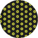 Sideview of Patterned Black Novelty Rug, pat2671