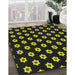 Patterned Black Novelty Rug in Family Room, pat2671